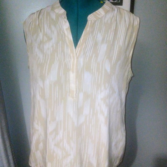 Chico’s Abstract Print Sleeveless Blouse Sz 2 - Picture 11 of 13